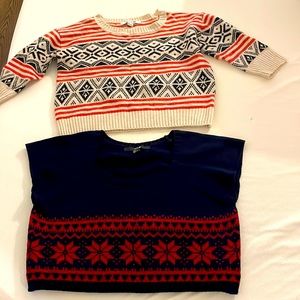 Forever 21 Cropped Fair Isle Sweater Bundle